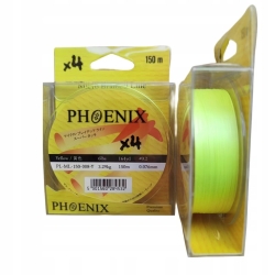 PLECIONKA Phoenix braided x4 okragła FLUO YELLOW 0,08 mm - 150m